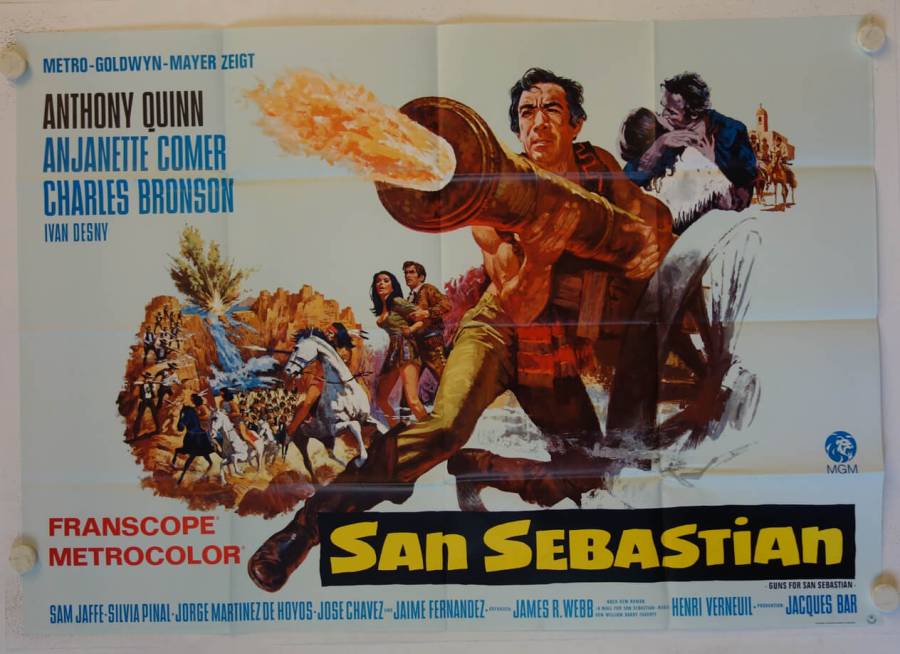 Guns for San Sebastian original release german doublepanel movie poster